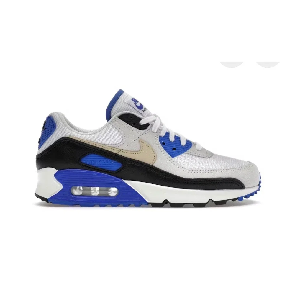 Nike‎ Air Max 90 Mens White Game Royal Black Sneakers HF3449-100 Size 12